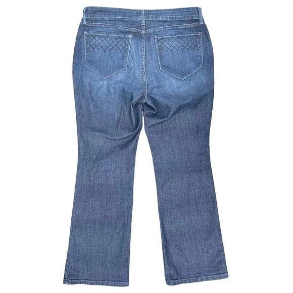 NYDJ Barbara Bootcut High Rise Studded Rhinestone Back Pocket Jeans Size 14P - Picture 6 of 12